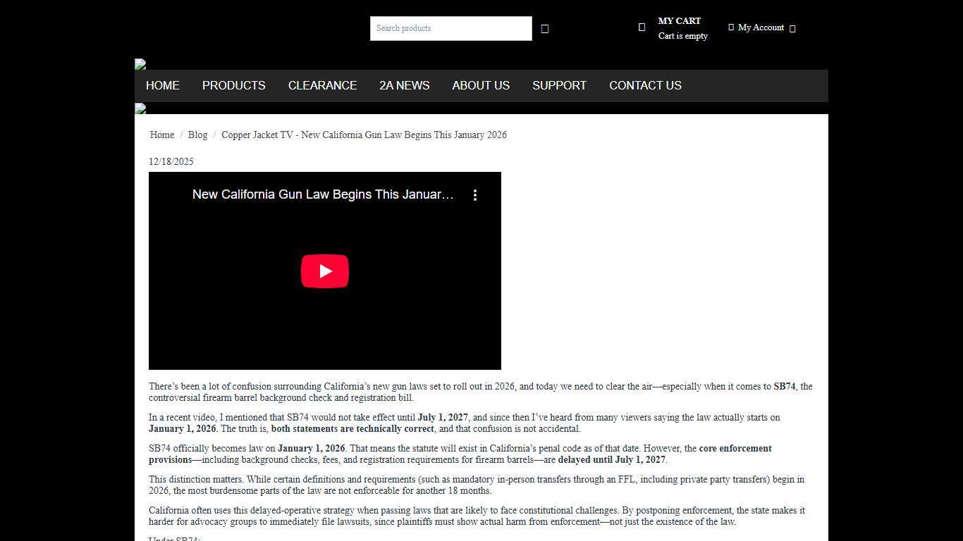 California SB74 Explained: Firearm Barrel Background Checks & 2026–2027 Timeline